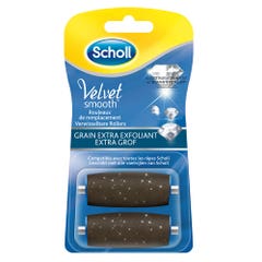 Scholl Velvet Smooth Replacement Rollers Extra Exfoliating Grain x2