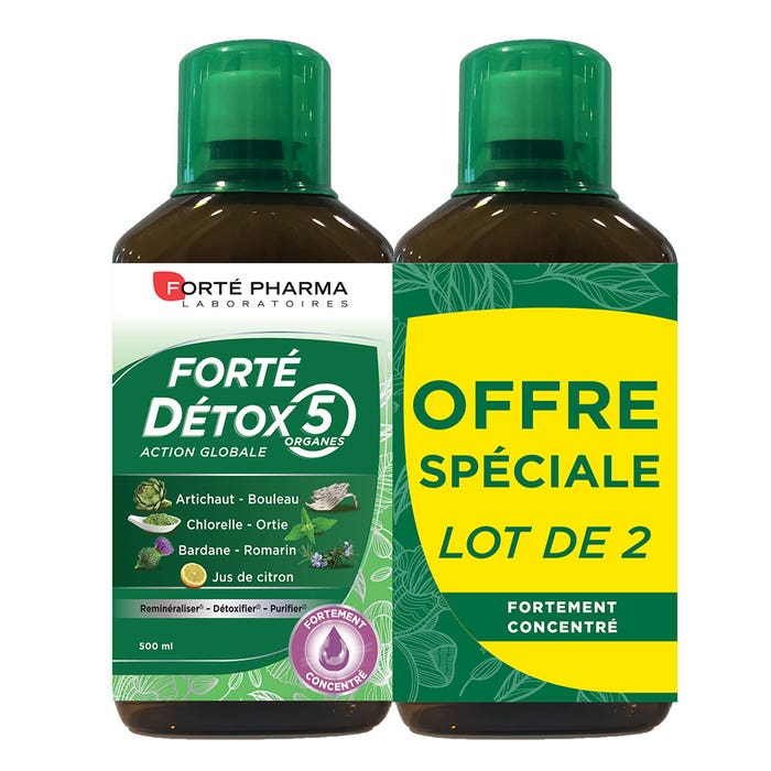 Forte Detox 5 Organes 2x500ml Forté Détox Forté Pharma