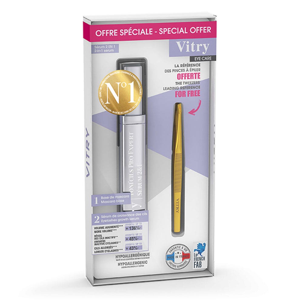 Vitry Kit Toni'cils Serum 2 In 1 Mascara Base + Tweezers Free 11ml