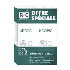 Roc Keops Keops Deodorant Stick Moderate Perspiration Moderate Perspiration 2x40ml