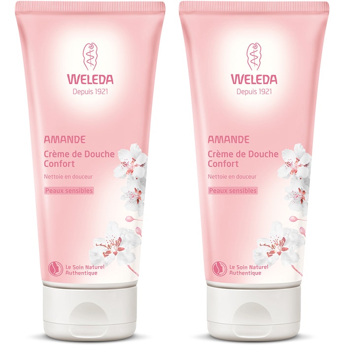 Weleda Amande Almond Shower Cream Sensitive Skin Peaux Sensibles 2x200 ml