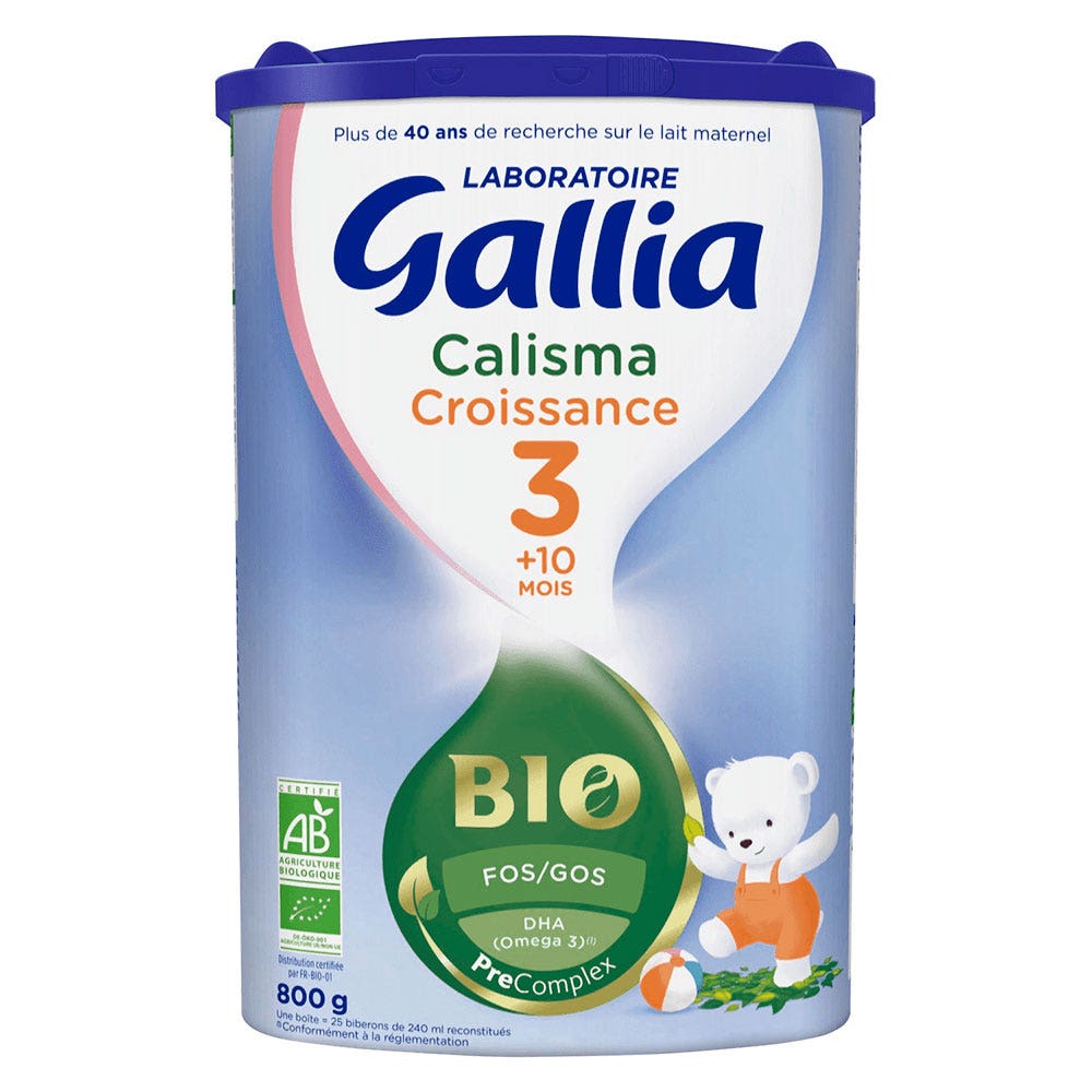 Gallia Calisma Growth stage 3 organic powdered milk from 12 to 36 months 800 g
