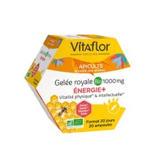 Vitaflor Organic Royal Jelly 20 Phials Energy Plus 1000mg