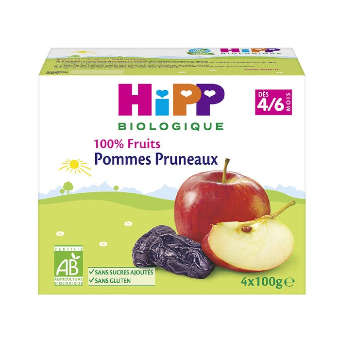 Hipp 100% Organic Fruit Dish From 4 To 6 Months 4x100g