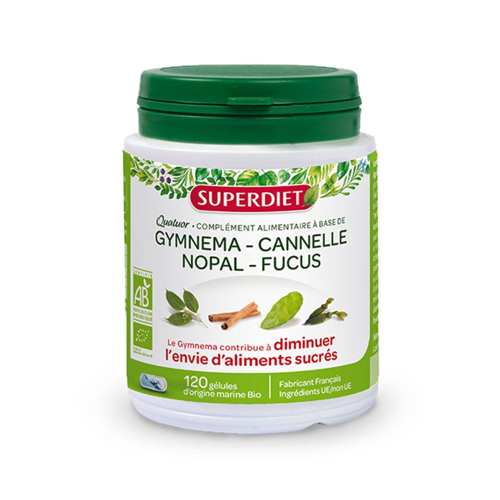 Superdiet Quatuor Gymnema Glycemie Bioes 120 Gelules