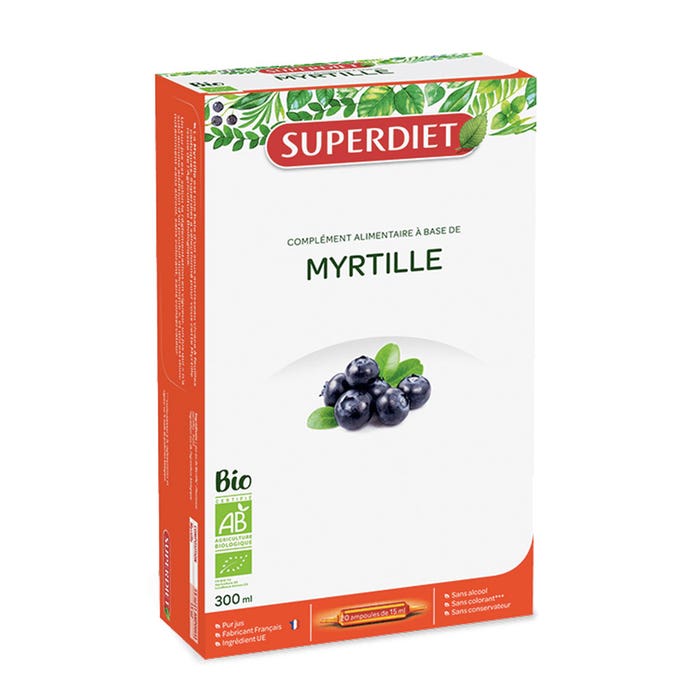 Superdiet Pure Blueberry Juice Vision 20 Blisters 15ml