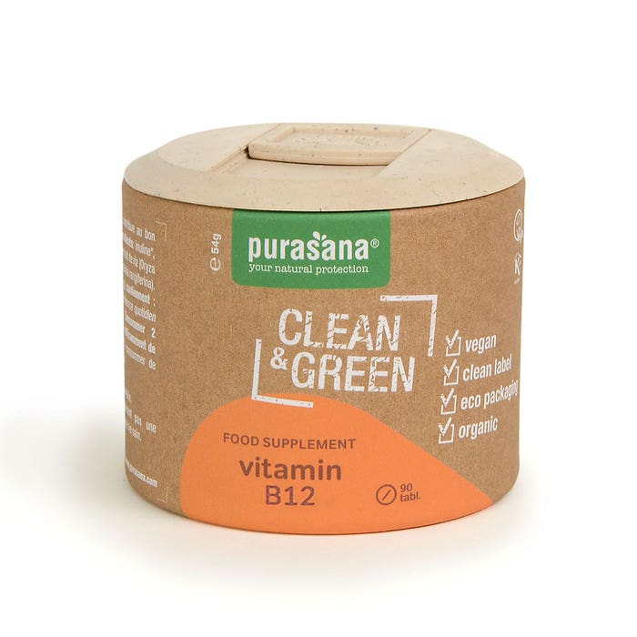 Vitamin B12 Clean & Green 90 Tablets Purasana