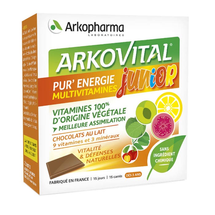 Arkopharma Pur'energie Multivitamins Junior X 15 Chocolate Chunks Arkovital