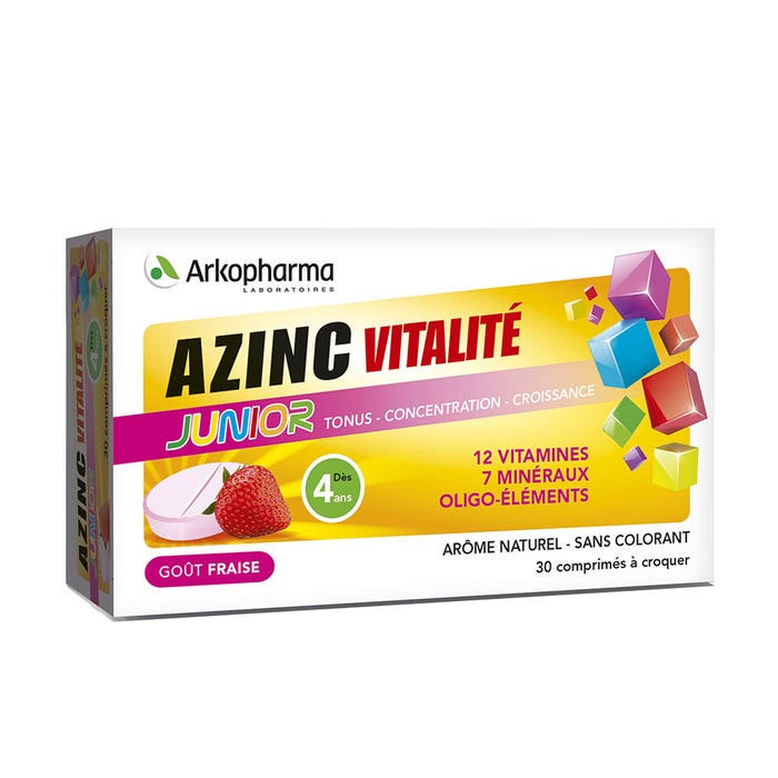 Arkopharma Azinc Vitality junior vitamins and minerals strawberry Junior Strawberry Flavor 30 tablets