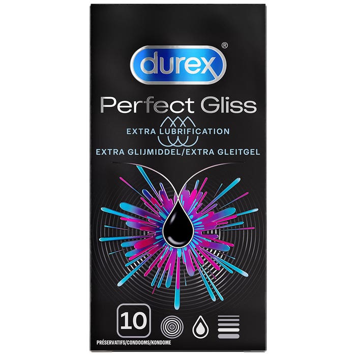 Durex Perfect Gliss Condoms Extra Lubrication X10 X10 - Easypara Durex Perfect Gliss Condoms Extra Lubrication X10 X10 - Easypara