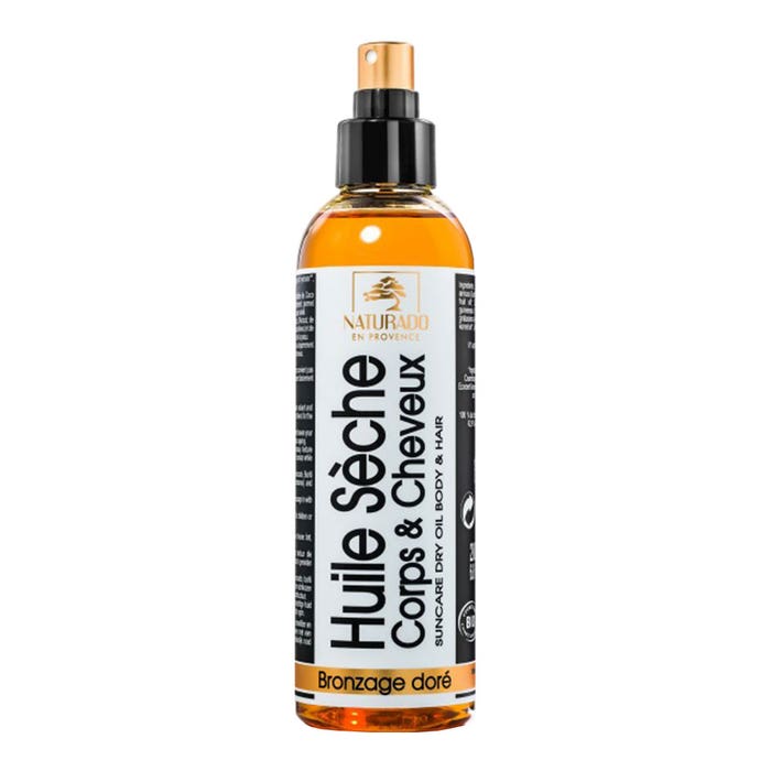 Naturado Organic Dry Oil Body And Hair Care Suntanning Body And Hair Parfum Monoi 200ml