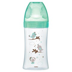 Dodie Glass Anti Colic Baby Bottle Flow 3 0 To 6 Months Green Birds 270ml
