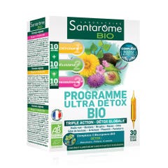 Santarome Organic Ultra Detox Program Détox globale 30 Ampoules