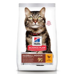Hills Science Plan Hairball Control Mature Adult Cat 7 Years+ Chicken Kibbles 1.5kg