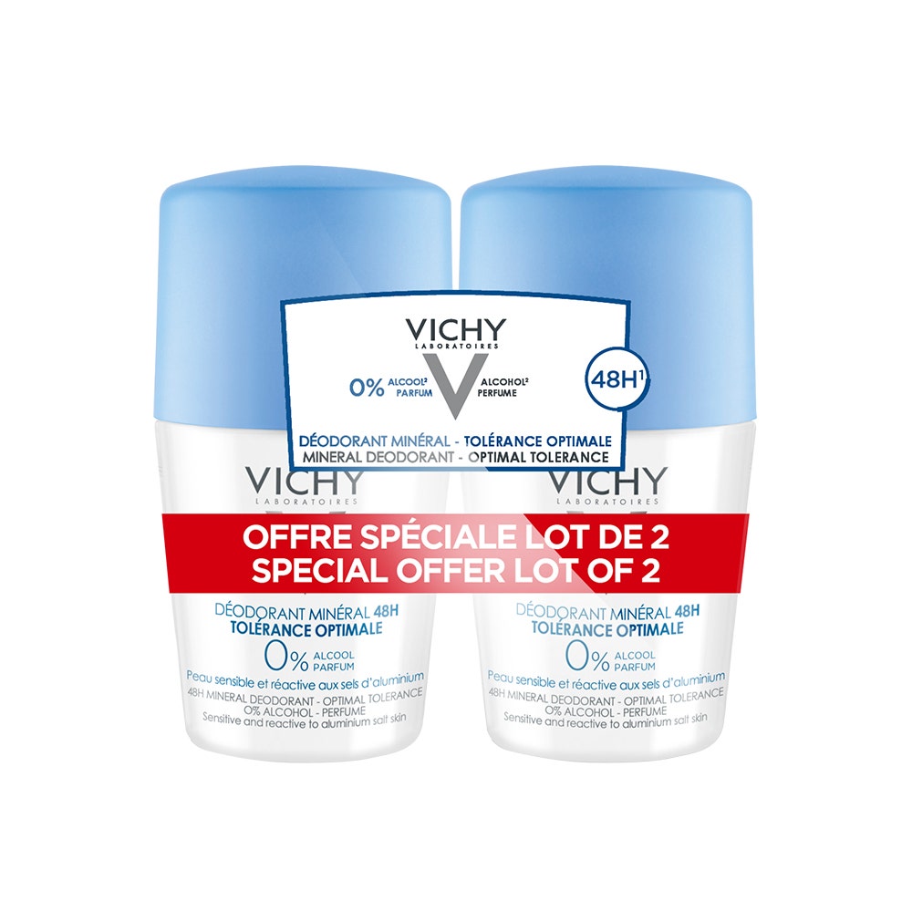 Vichy Deodorants Optimal Tolerance 48h Sensitive Skin Mineral 2x50ml