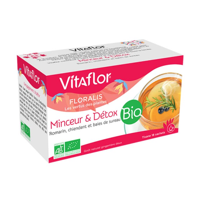 Organic Detox Slimming Herbal Tea 18 Sachets Floralis Vitaflor