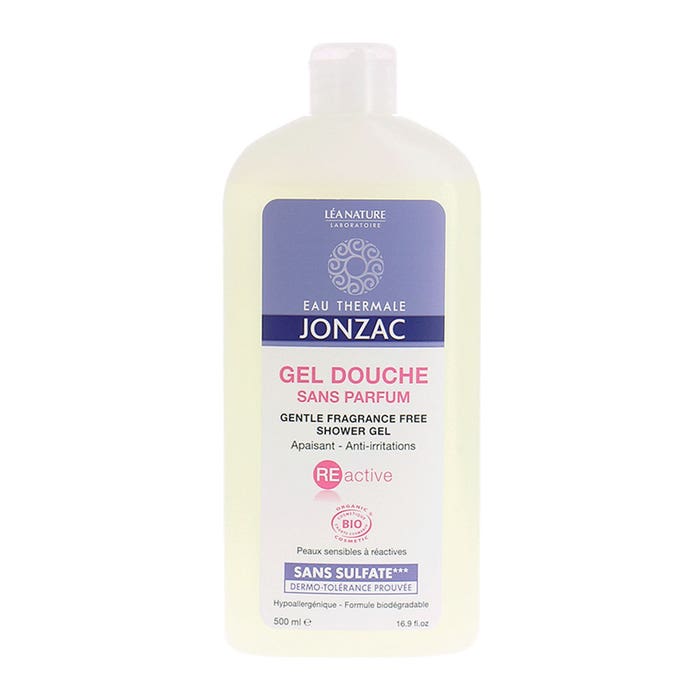 Organic Fragrance Free Shower Gel 500ml REactive Eau thermale Jonzac