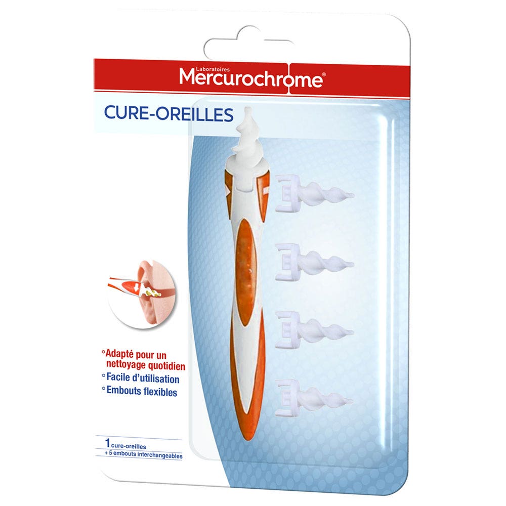 Mercurochrome Ear Cleaner x1 + 5 Embouts Interchangeables