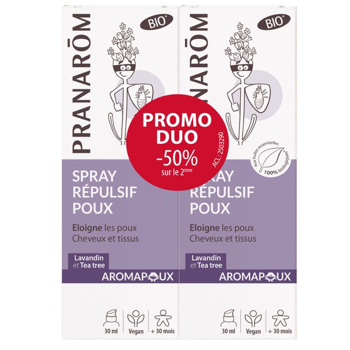 Aromapoux Spray Organic Lice Repellent + Comb Offered 60ml Aromapoux Pranarôm