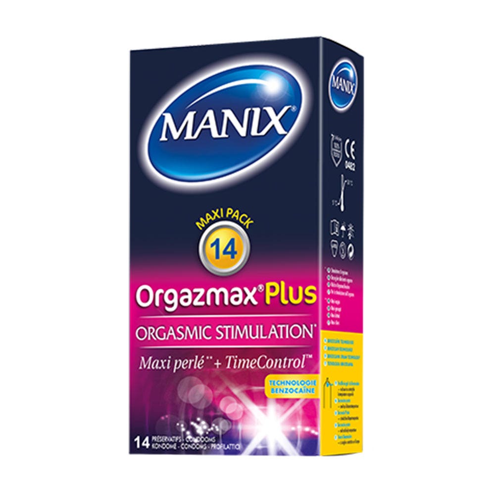 Manix Orgazmax Plus Orgasm Stimulator X 14 Condoms x14