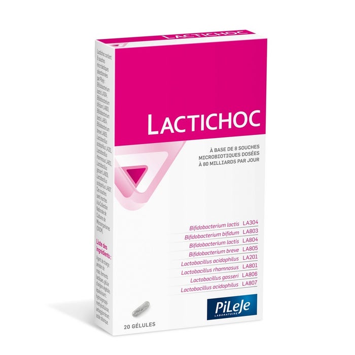 Pileje Lactichoc Lactichoc 20 Capsules Microbiotic Strains Pileje 20 gélules