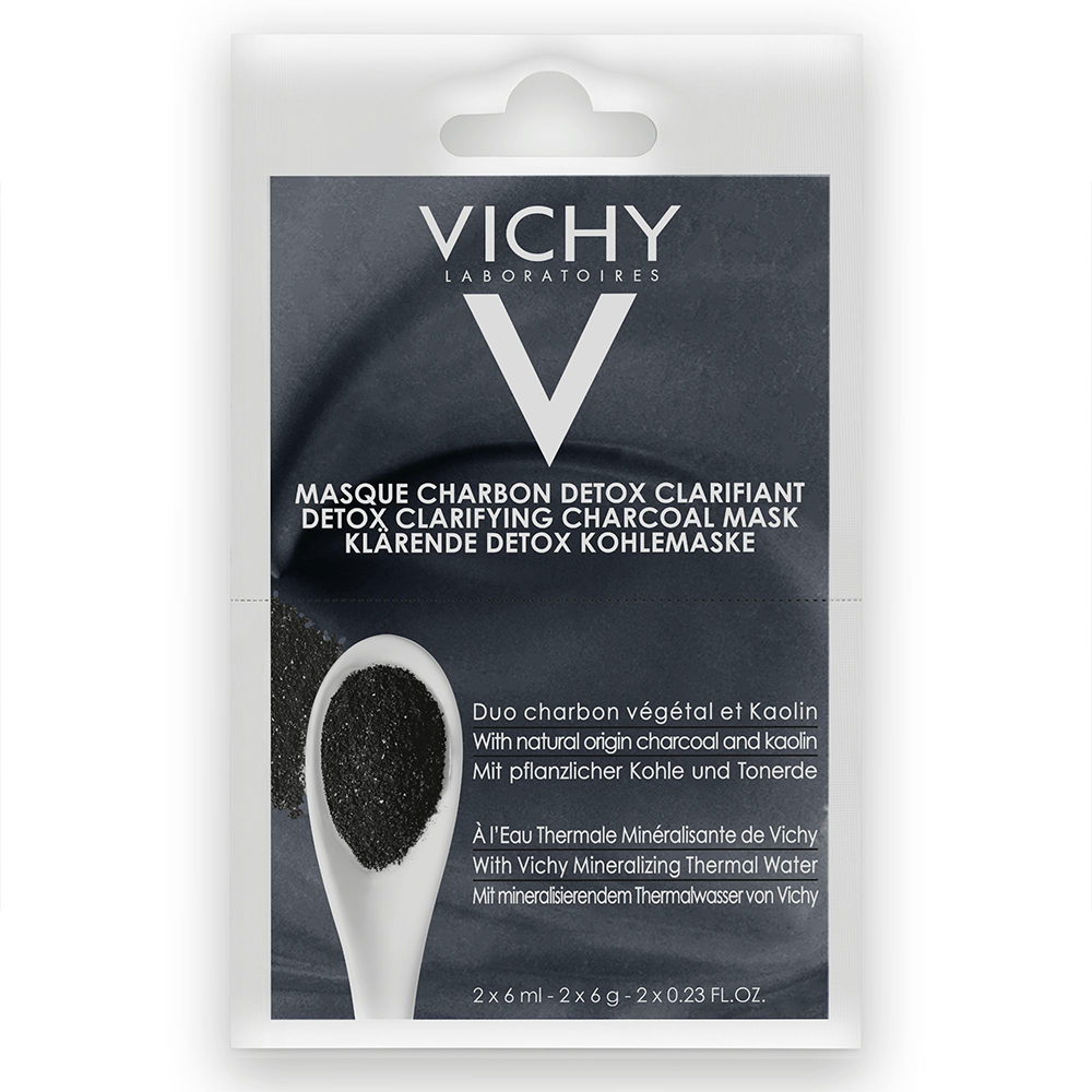 Vichy Purete Thermale Charcoal Bi-dose Face Mask Combination Skin 2x6ml