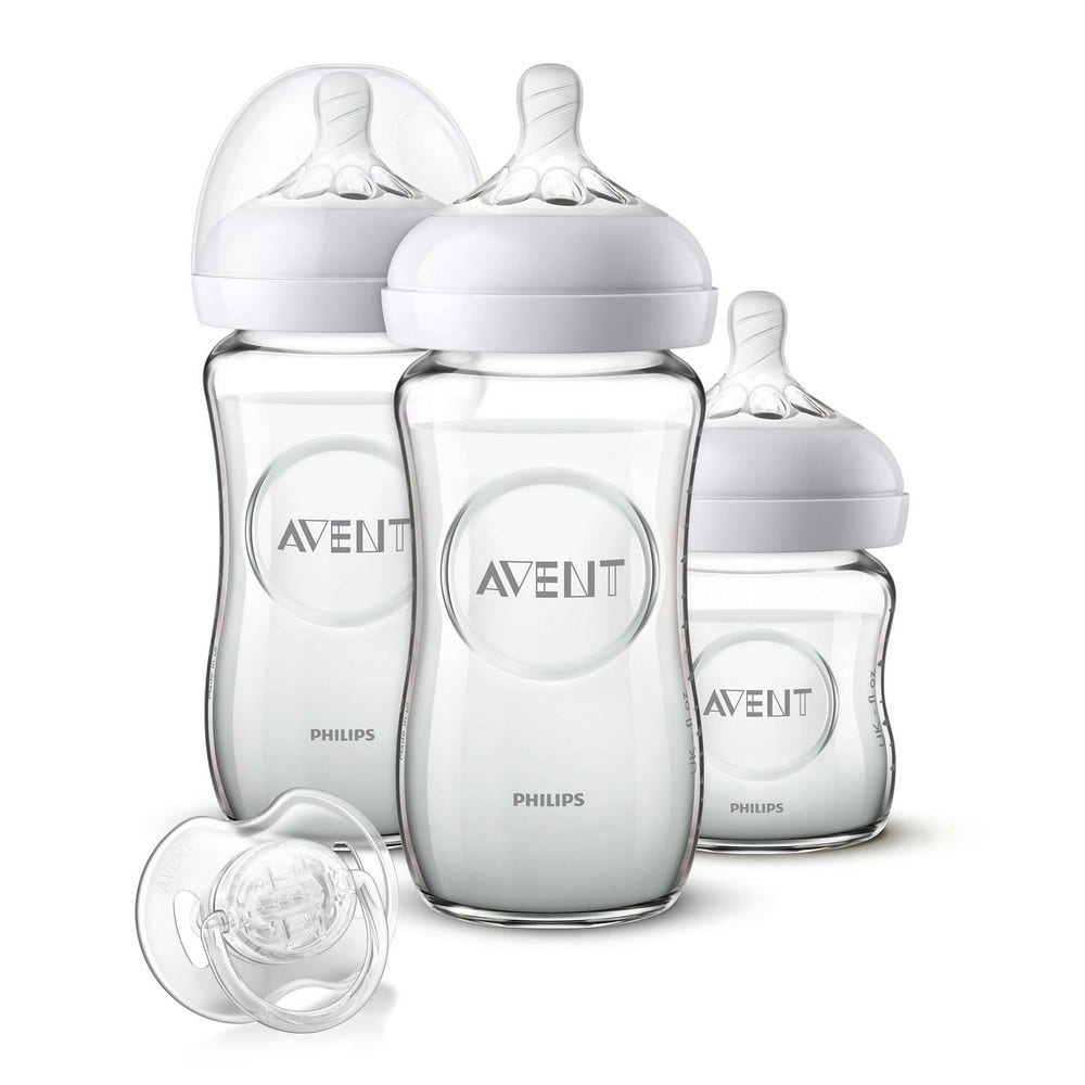 Avent Natural Response Baby Bottle Kit Glass to 12 Months Different  sizes
