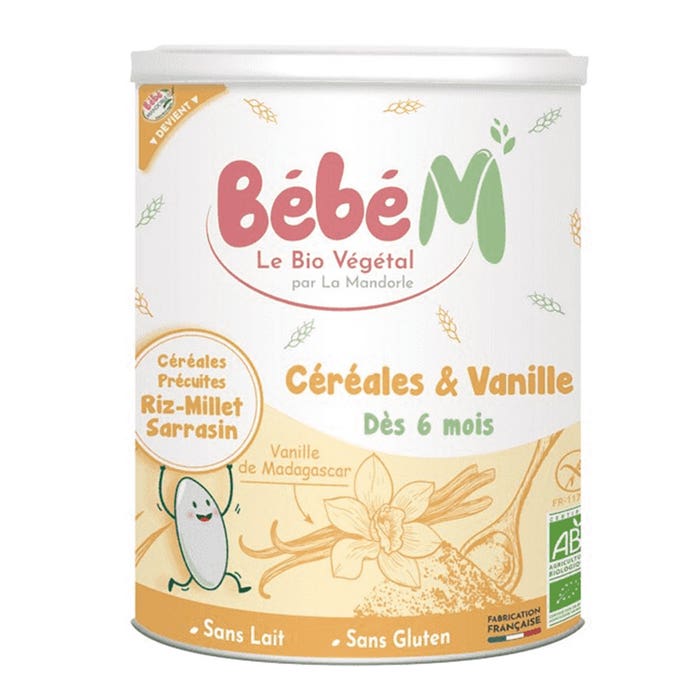 Organic Cereals and Vanilla 400g Bébé M From 6 Months La Mandorle