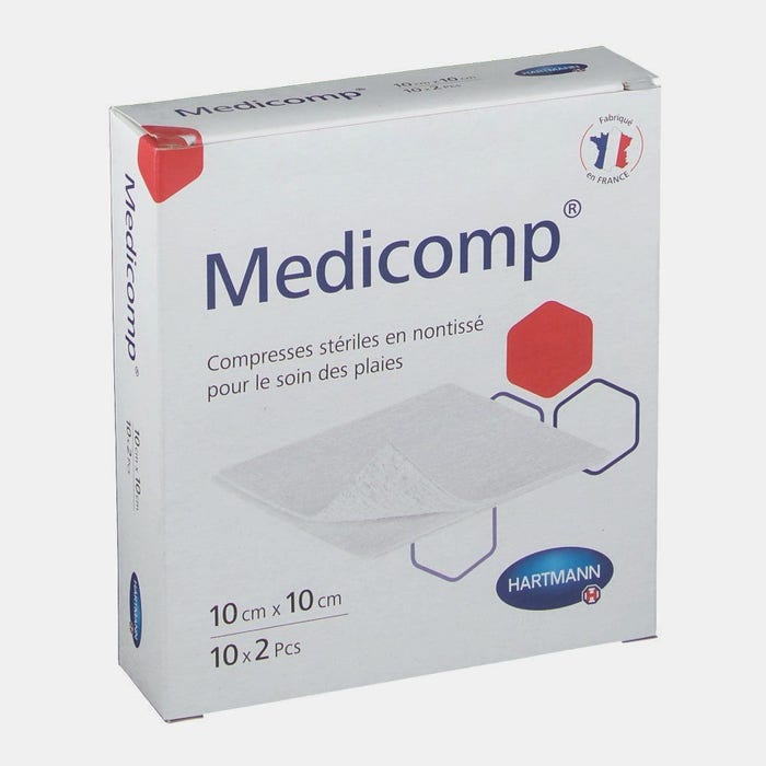 Medicomp Sterile 4 Ply 4 Thickness Bandages 10x2 Pieces 10x10cm Hartmann
