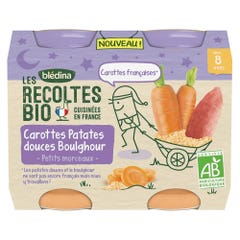 Blédina Bébé Night Carrots Sweet Potatoes Boulghour 2x200g Les Recoltes Bioes From 8 months Bledina