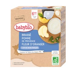 Babybio Apple and Fleur d'Oranger Brassé From 6 months 4x85g