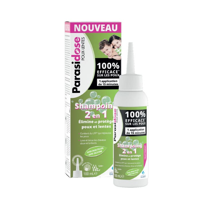 2in1 Lice-Nits Shampoo 100ml Parasidose Elimine et protège PARASIDOSE