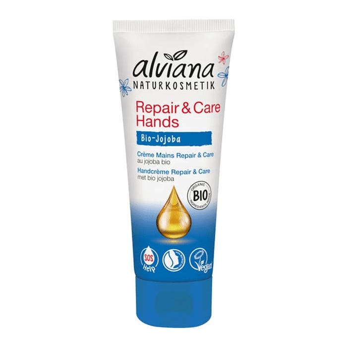 Hands Repair & Care Cream with Organic Jojoba 75ml Alviana