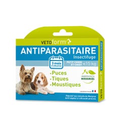 Vetoform Chiot Pest control pipettes and Small dog - 15kg 3x1ml