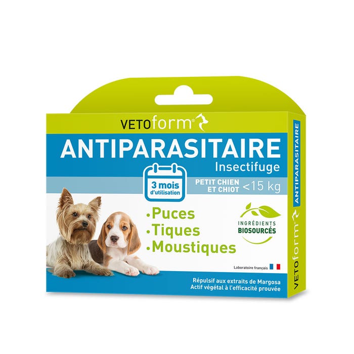 Pest control pipettes 3x1ml Chiot and Small dog - 15kg Vetoform