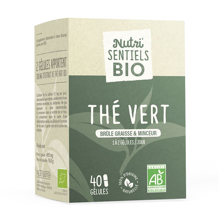 Bioes green tea 40 capsules Nutri'sentiels Fat burner Nutrisante