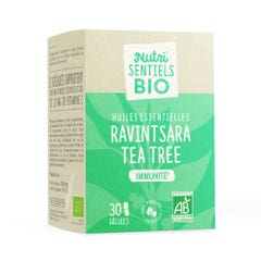 Nutrisante Nutri'sentiels Ravintsara and Tea tree Bioes essential oils Immunity 30 capsules