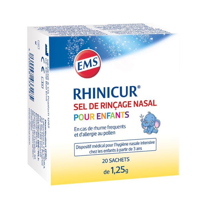 Nasal Rinsing Salt For Children 20 sachets of 1.25g Rhinicur