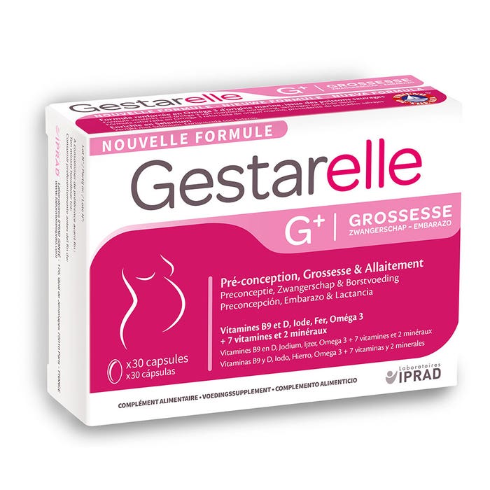 G+ Pregnancy 30 capsules Gestarelle Pre-conception Pregnancy & Milk feeding Iprad