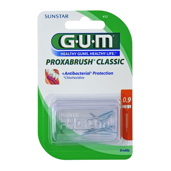 0.9mm interdental brush refills x8 Proxabrush Gum