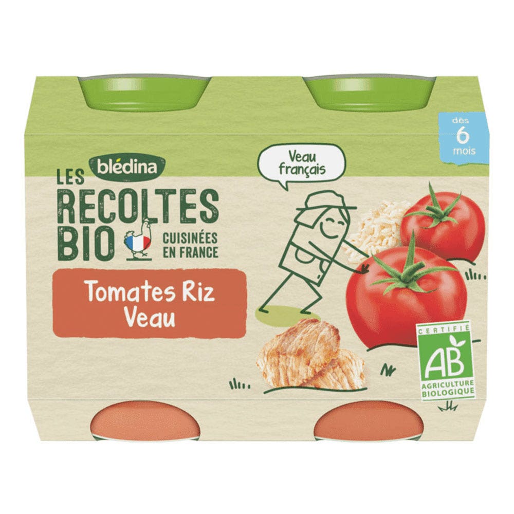 Blédina Les Recoltes Bioes Organic Meal Pots From 6 months 2x200g