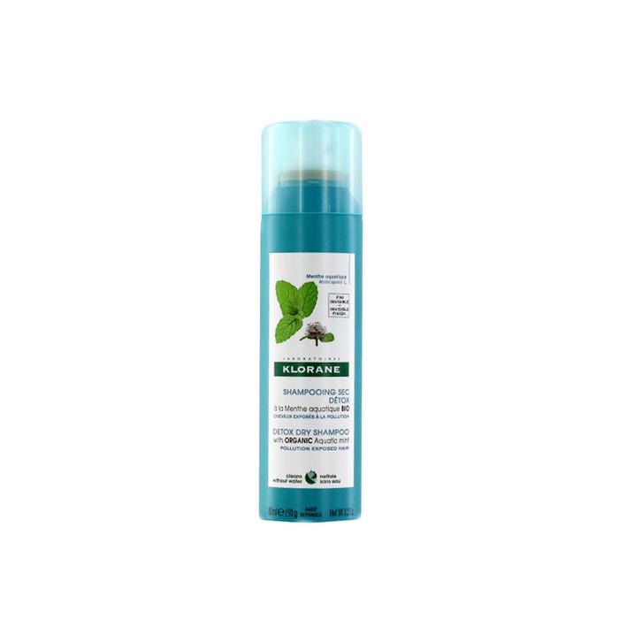 Organic Detox Dry Shampoo 150ml Menthe Aquatique Pollution exposed hair Klorane