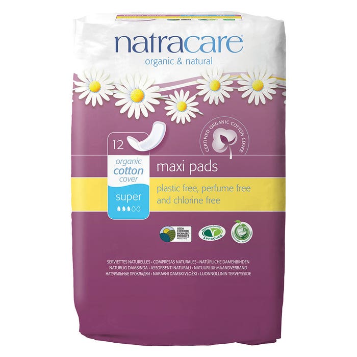 Maxi Super Natural Towels Box Of 12 Natracare