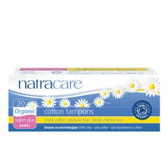 Natracare Bioes Super+ Applicator-Free Tampons Box Of 20