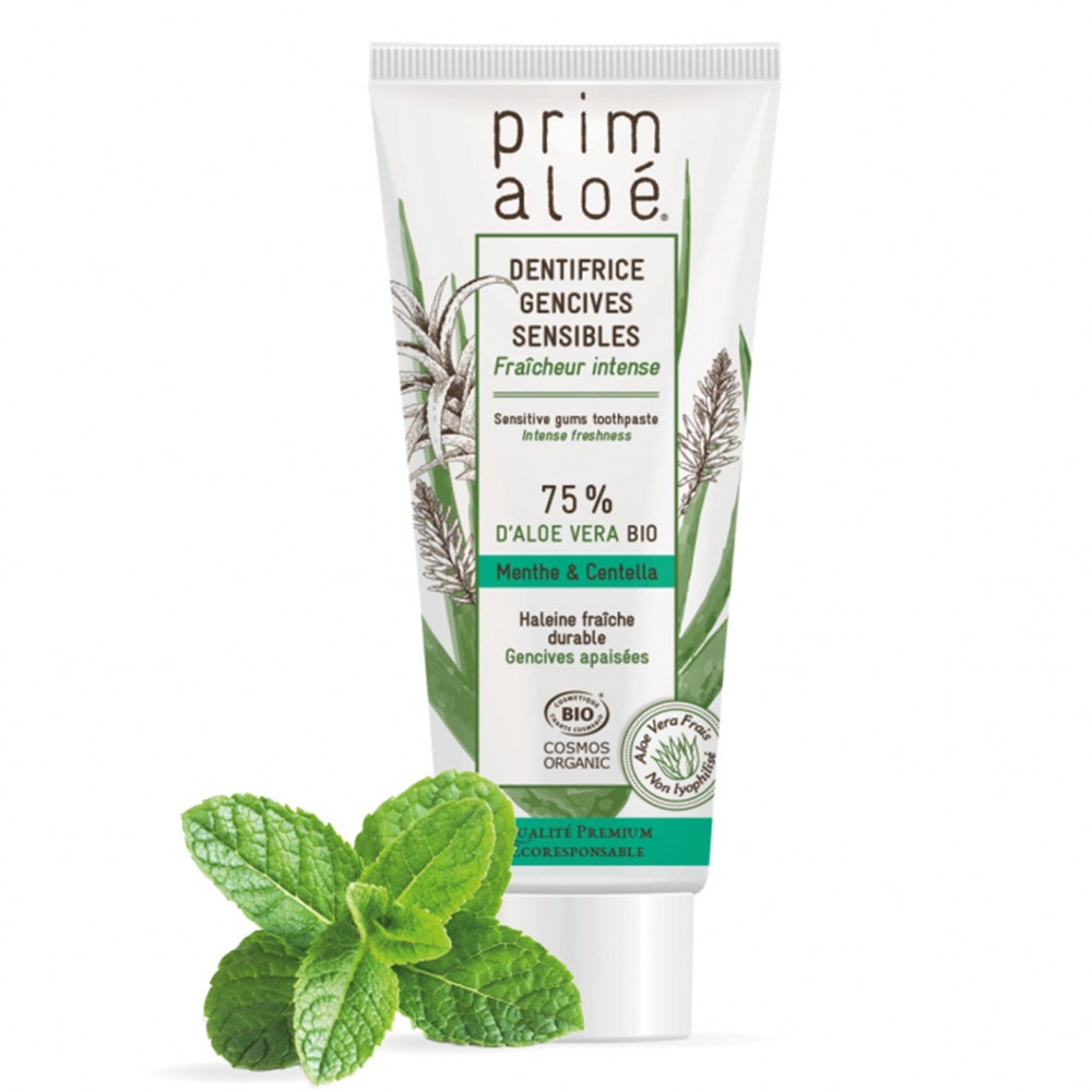 Prim Aloe Toothpaste Mint Sensitive Gums 75% Aloe Vera 75ml - Easypara