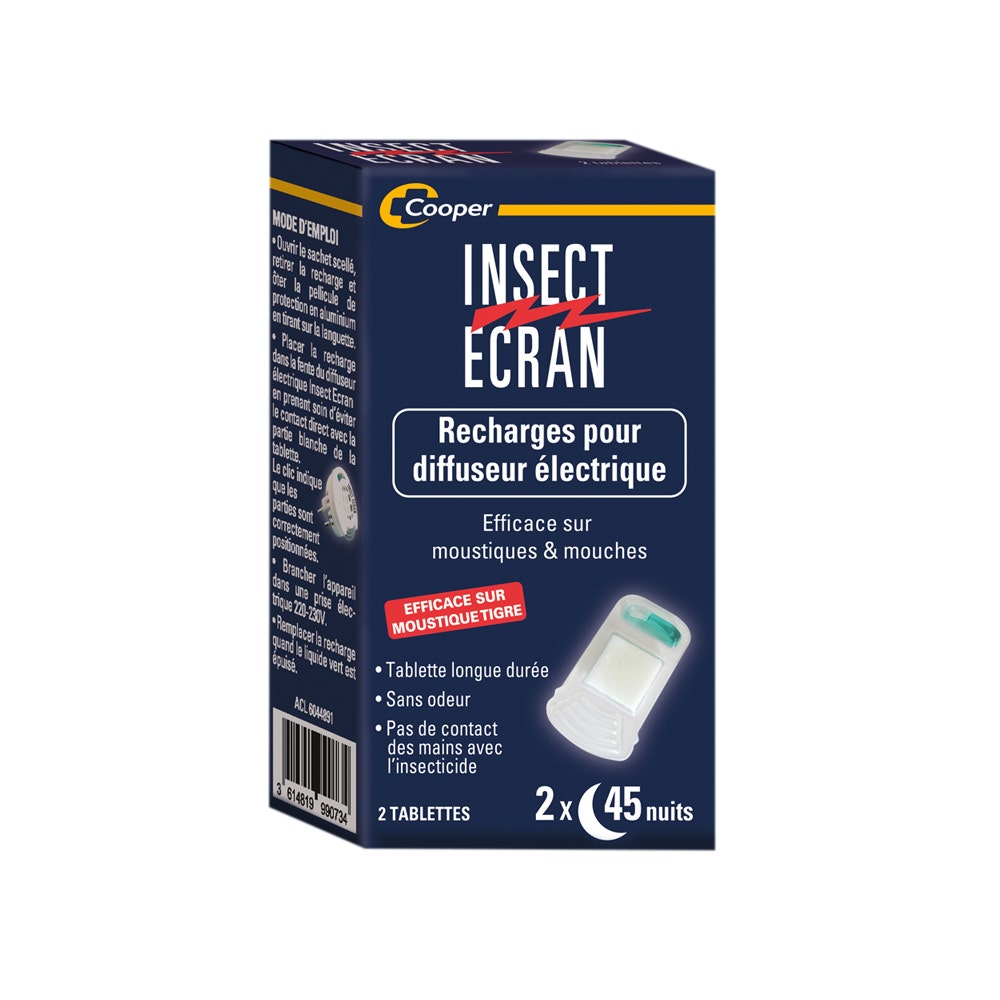 Insect Ecran Recharges diffuseur électrique 2 tablettes