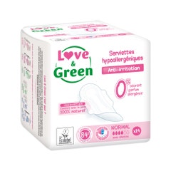 Love&Green Anti-irritation Normal 14 Towels