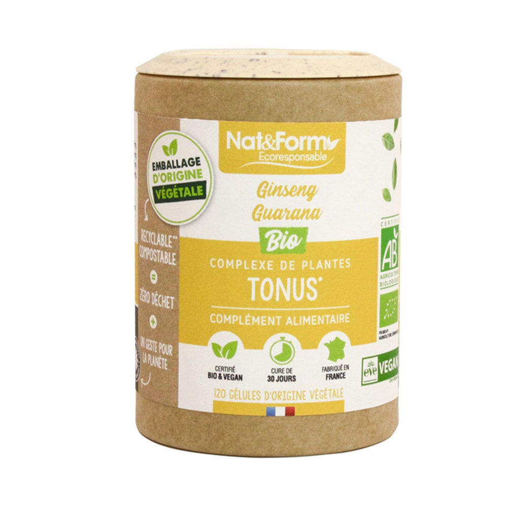 Nat&Form Tonus - Organic Ginseng/Guarana 120 vegetarian capsules