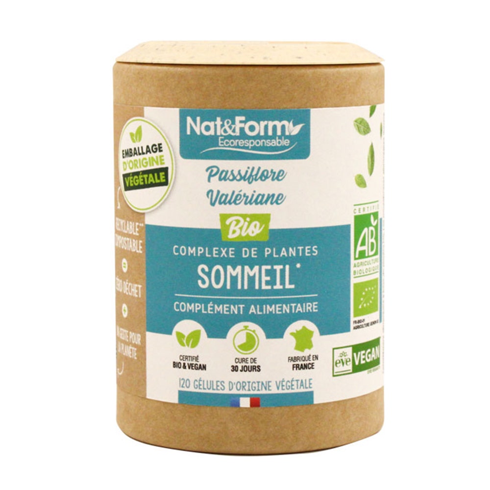 Nat&Form Sleep Organic Passionflower/Valerian 120 plant capsules
