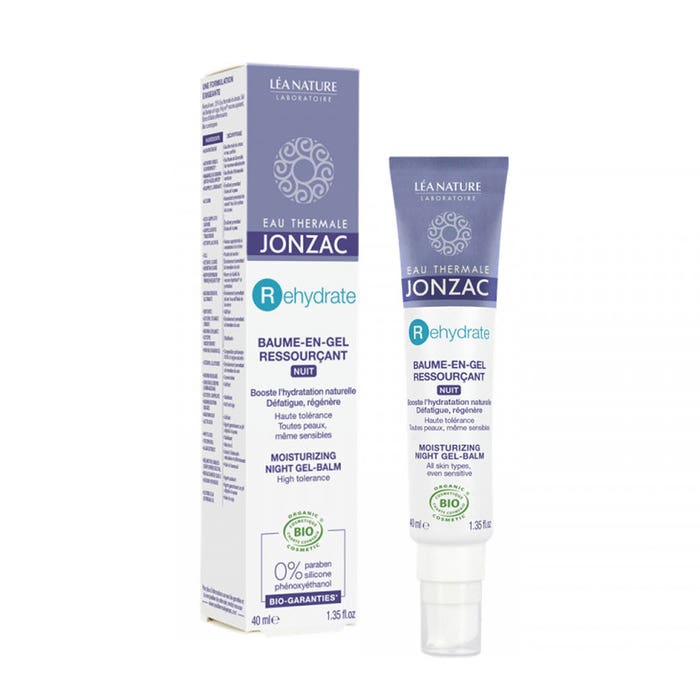 Night Gel Balm H2o Booster Dehydrated And Sensitive Skins 40ml REhydrate Toutes peaux même sensibles Eau thermale Jonzac